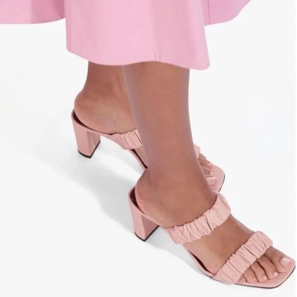 STAUD Shoes - Staud Dark Blush Frankie Ruched Heels/ Mule